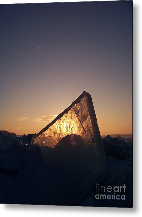 Photography Metal Print featuring the photograph Ice Sunset by Deb Stroh-Larson