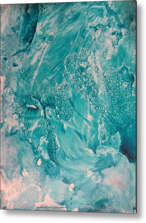 Abstract Metal Print featuring the painting Icy by Soraya Silvestri