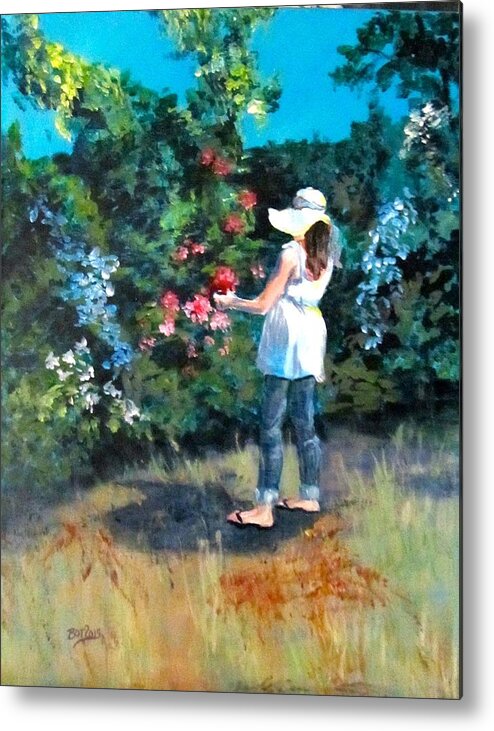 Garden Metal Print featuring the painting In the Garden by Barbara O'Toole