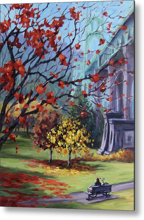 Fall Metal Print featuring the painting In The Rainbow by Karen Ilari