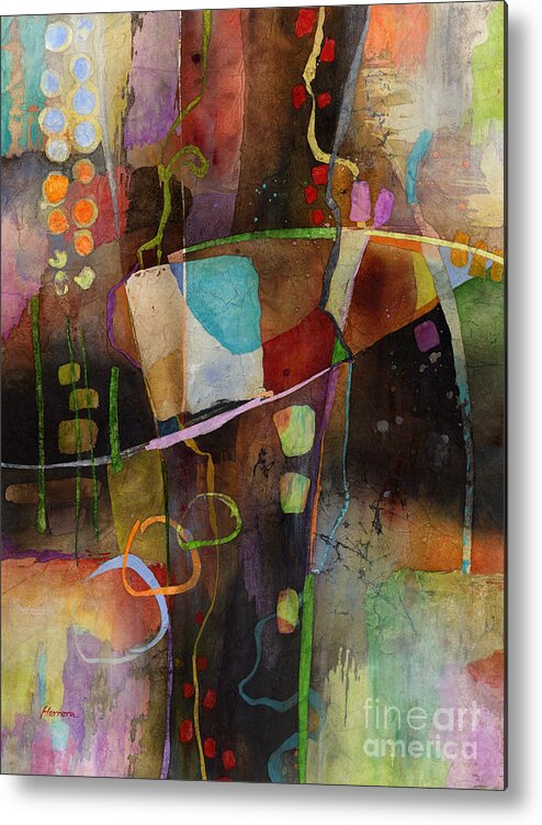 Abstract Metal Print featuring the painting Incipient Bloom by Hailey E Herrera