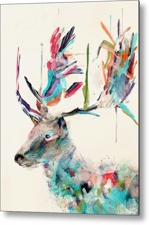 Deer Metal Print featuring the painting Into The Wild by Bri Buckley