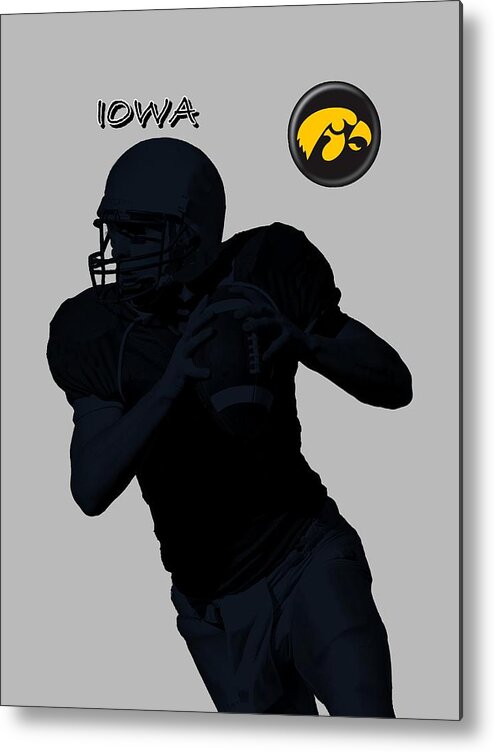 Football Metal Print featuring the digital art Iowa Football by David Dehner