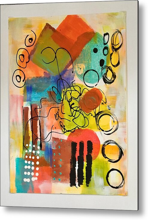 Mixed Media Metal Print featuring the painting Irresistable by Suzzanna Frank
