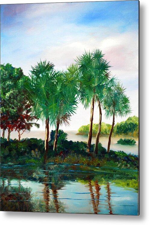 Palms Metal Print featuring the painting Isle of Palms by Phil Burton
