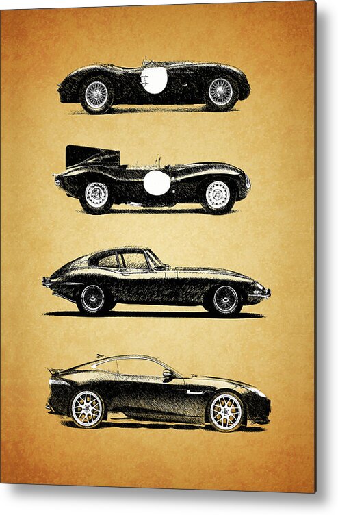 Jaguar E Type Coupe Metal Print featuring the photograph Evolution of the Cat by Mark Rogan