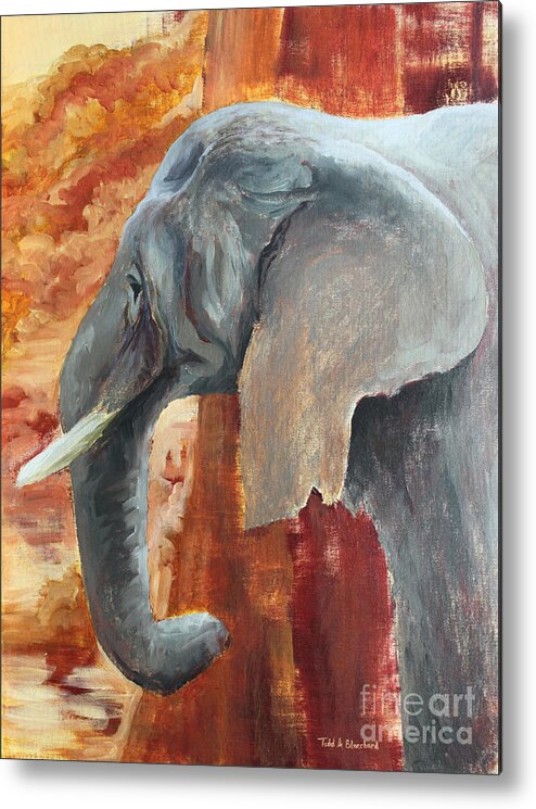 Animal Metal Print featuring the painting Jana by Todd Blanchard
