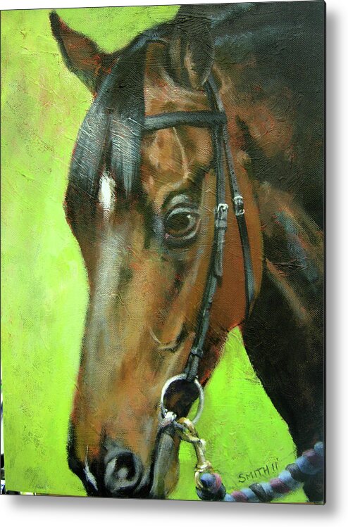 Horse Portrait Metal Print featuring the painting Jesse James by Tom Smith
