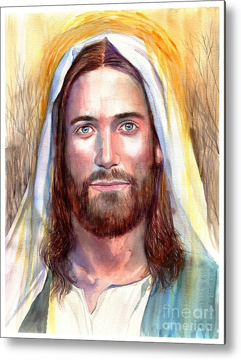 Jesus Metal Print featuring the painting Jesus of Nazareth painting by Suzann Sines