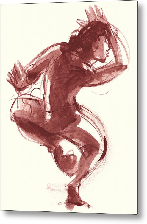 Female Contemporary Dancer Metal Print featuring the painting Julia by Judith Kunzle