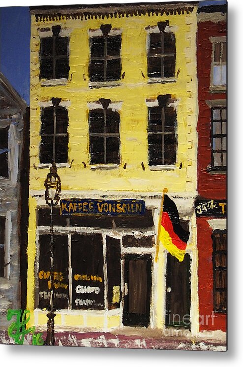 Coffee On The Seacoast #portsmouthnh Metal Print featuring the painting Kaffee Vonsolln by Francois Lamothe