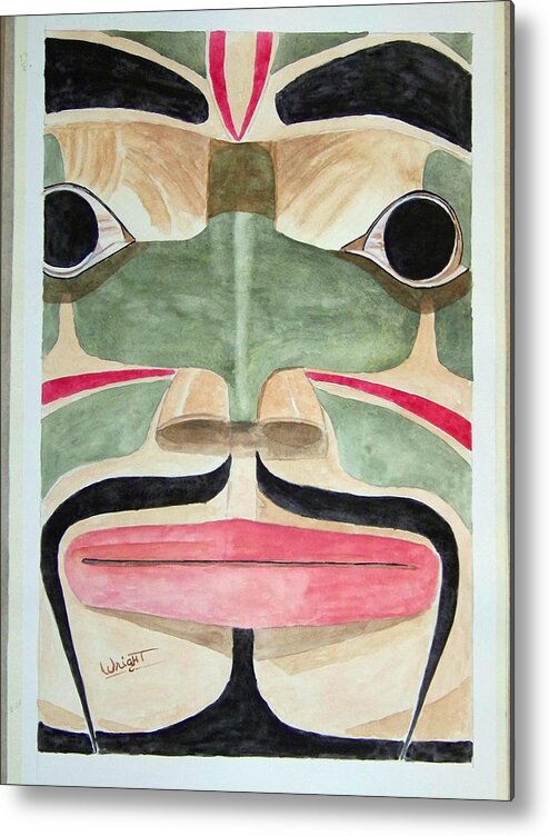 Totem Figure Metal Print featuring the painting Ketchikan Native by Larry Wright
