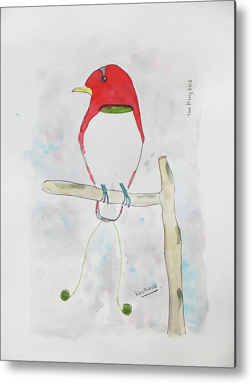 King Bird Metal Print featuring the painting King Bird of Paradise by Keshava Shukla