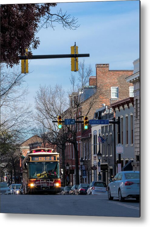 Trolley Metal Print featuring the photograph King Street Trolley in the Late Afternoon by Liz Albro