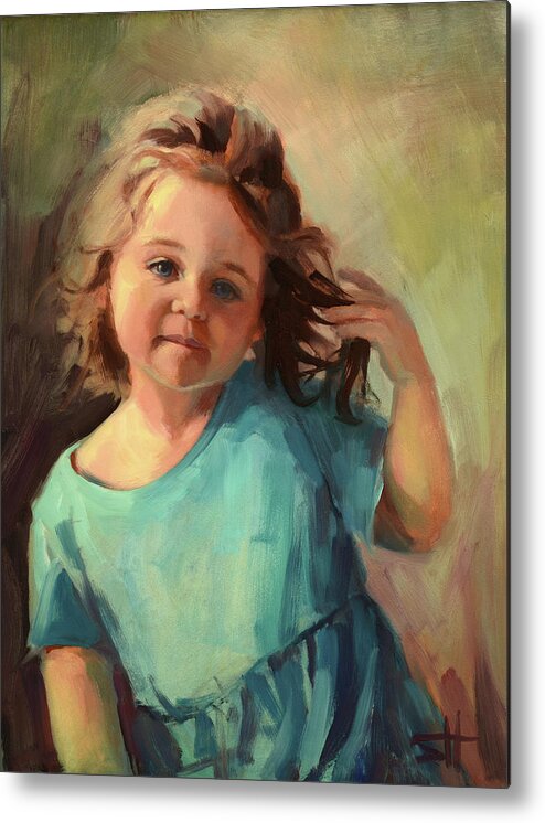 Child Metal Print featuring the painting Kymberlynn by Steve Henderson