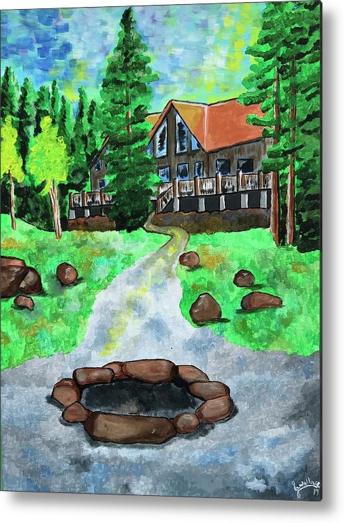  Metal Print featuring the painting Lakewoods Lodge by Julie K Wallace