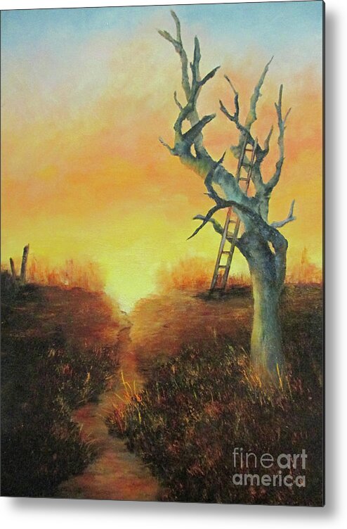 Landscape Metal Print featuring the painting Last Stand by Roseann Gilmore