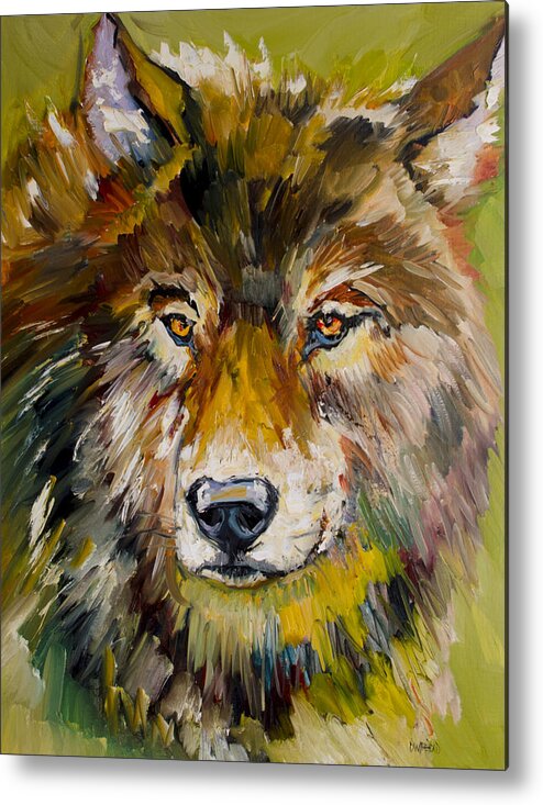 Wolf Metal Print featuring the painting Leader of the Pack by Diane Whitehead