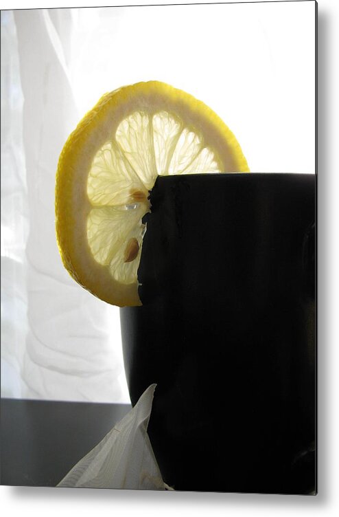 Tea Metal Print featuring the photograph Lemon Slice by Lindie Racz
