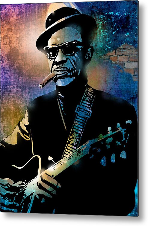 Blues Metal Print featuring the painting Lightnin Hopkins by Paul Sachtleben