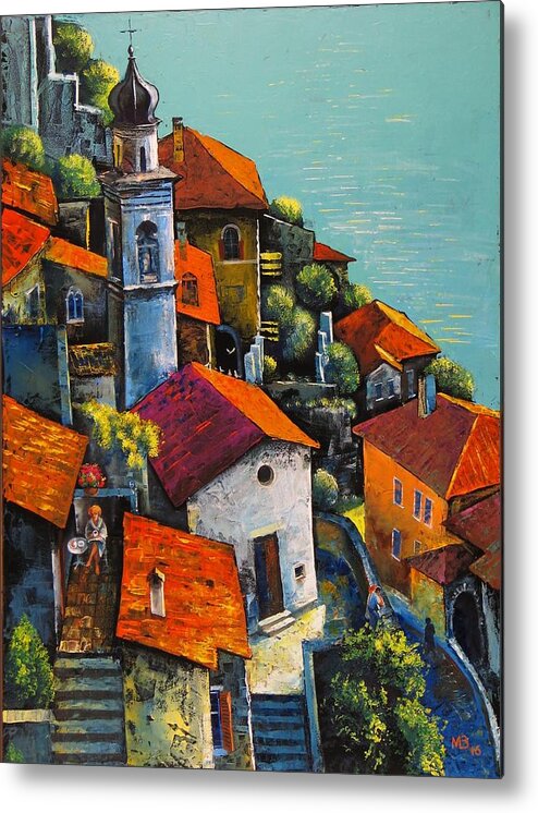 Italy Metal Print featuring the painting Limone del Garda by Mikhail Zarovny