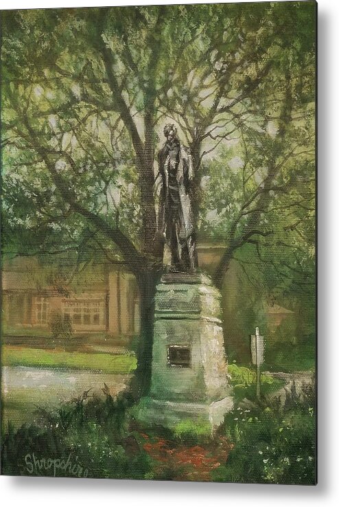 Abe Lincoln Statue Metal Print featuring the painting Lincoln Rises Again by Tom Shropshire