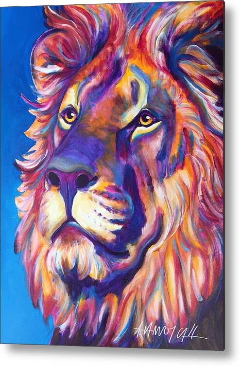 Cecil Metal Print featuring the painting Lion - Cecil by Dawg Painter