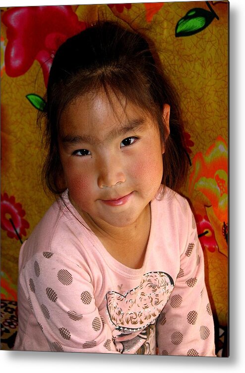 Mongolia Metal Print featuring the photograph Little Girl of the Gobi by Diane Height