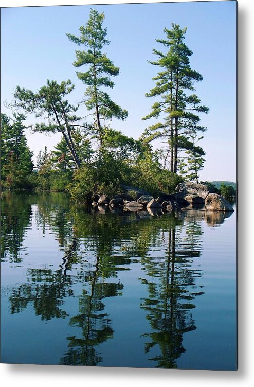  Metal Print featuring the photograph Little Rocky Pine Tree Island On Parker Pond by Joy Nichols