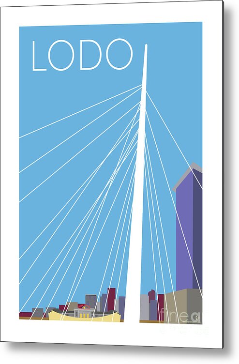 Denver Metal Print featuring the digital art LODO/Blue by Sam Brennan