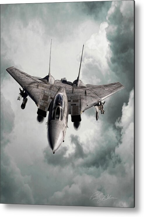 Aviation Metal Print featuring the digital art Lone Hunter by Peter Chilelli