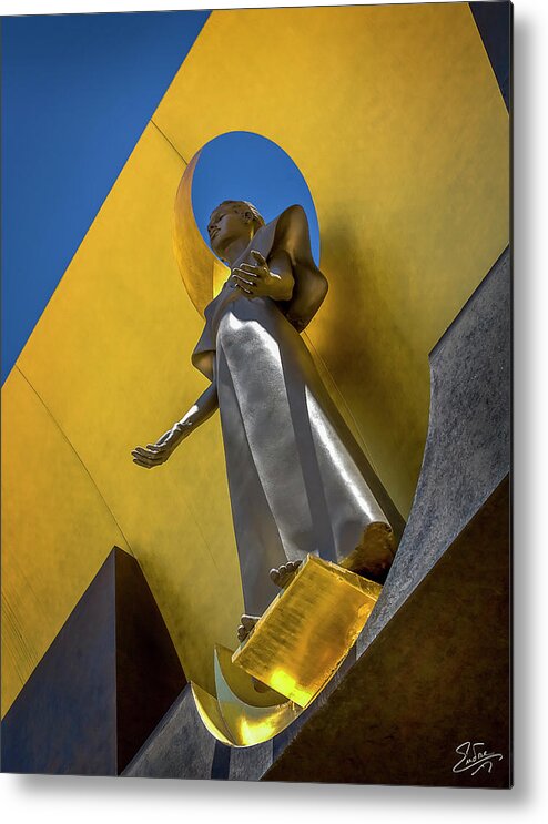 Endre Metal Print featuring the photograph Los Angeles Cathedral Virgin by Endre Balogh