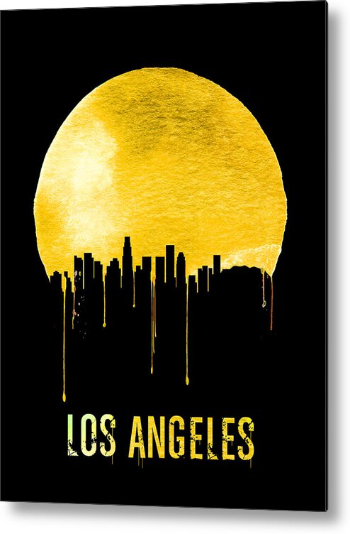 Los Angeles Metal Print featuring the painting Los Angeles Skyline Yellow by Naxart Studio