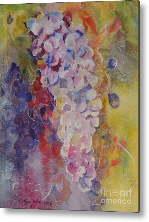 Grapes Metal Print featuring the painting Luscious Grapes by Mary Haley-Rocks