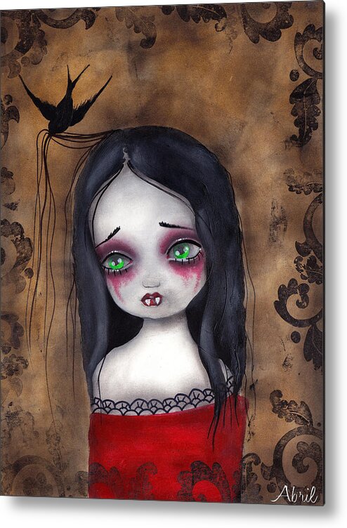Gothic Metal Print featuring the painting Luzie by Abril Andrade