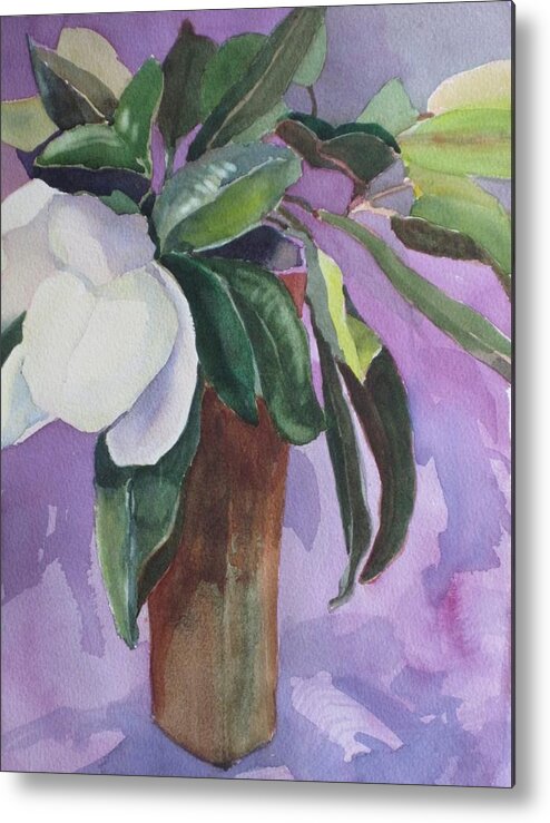 Magnolia Metal Print featuring the painting Magnolia by Elizabeth Carr
