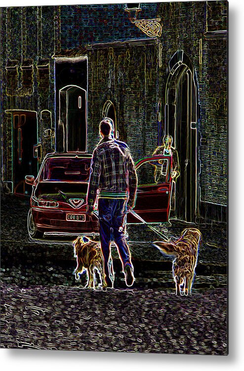 Photograph Metal Print featuring the photograph Man and Best Friends by Rhonda McDougall