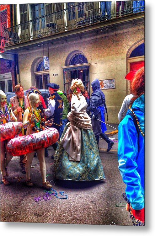  Metal Print featuring the photograph Mardi gras craziness by Mark Pritchard