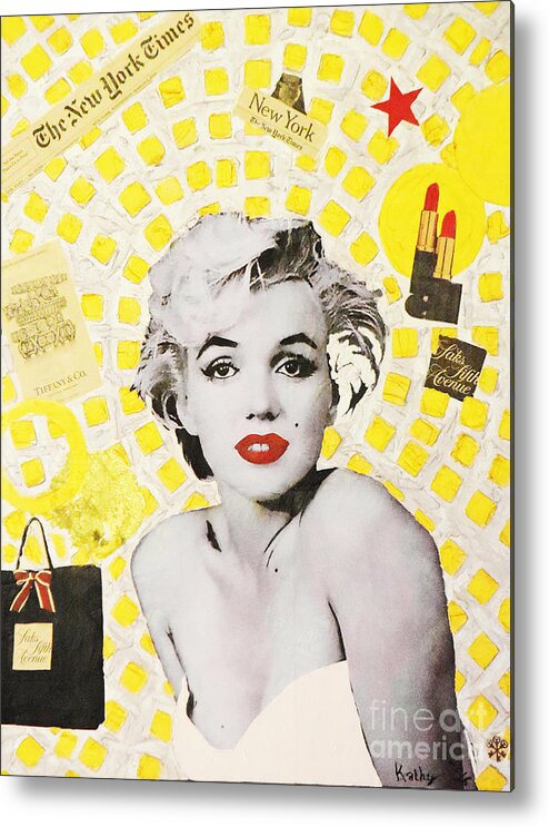 Marilyn Monroe Metal Print featuring the painting MARILYN MONROE / New-York City by Kathleen Artist PRO