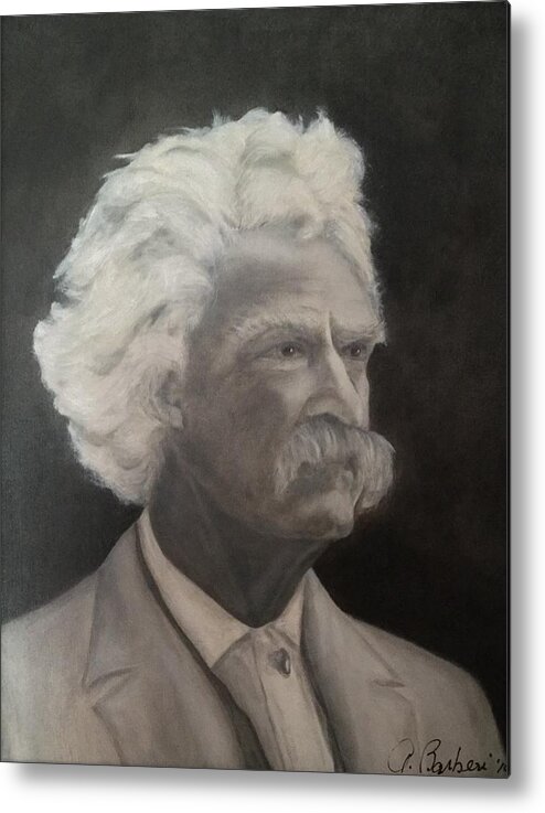 Mark Twain Metal Print featuring the painting Mark Twain by Anne Barberi