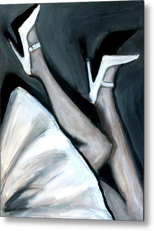 Legs Metal Print featuring the painting Mary Jane Legs and Shoes by Katy Hawk