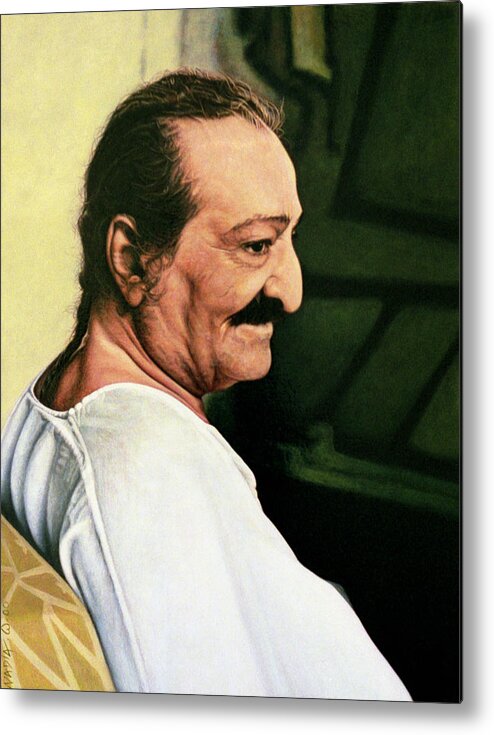 Meher Baba Metal Print featuring the painting Meher Baba 3 by Nad Wolinska