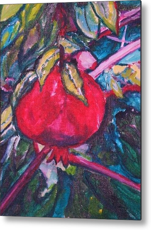 Melograno Metal Print featuring the painting Melograno by Helena Bebirian