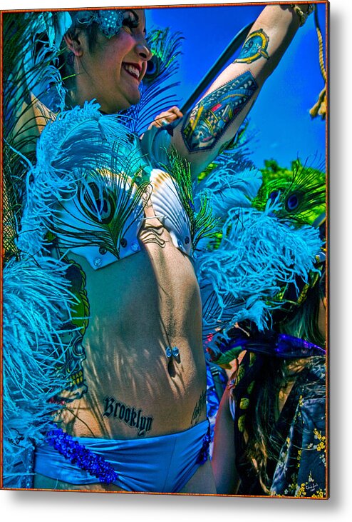 Tattoo Metal Print featuring the photograph Mermaid Parade Participant by Chris Lord