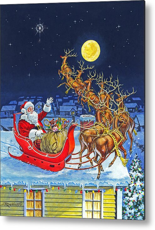 Christmas Eve Metal Print featuring the painting Merry Christmas To All by Richard De Wolfe