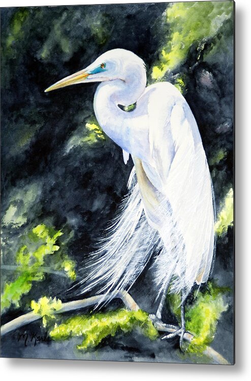 Bird Metal Print featuring the painting Miss April - Great Egret by Marsha Karle