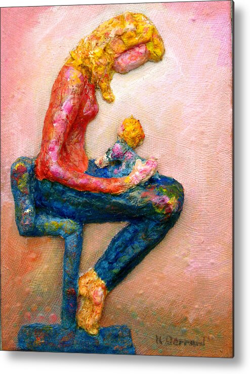Mother And Child Metal Print featuring the painting Mother Bonding I by Naomi Gerrard