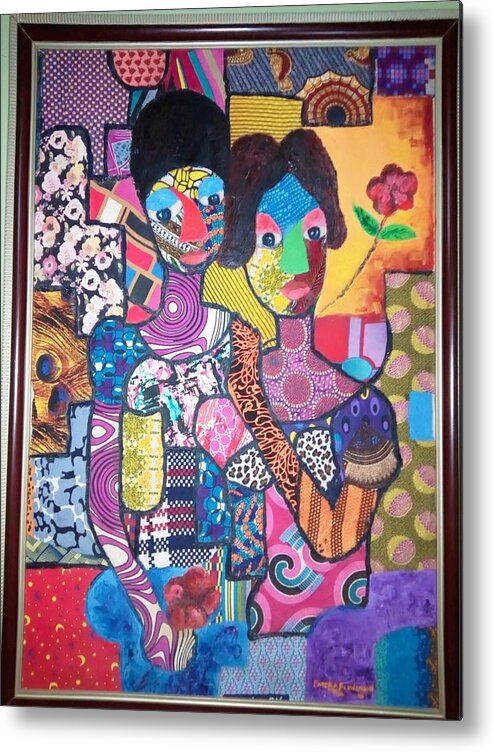 Contact Me On +23490336664790 Metal Print featuring the mixed media My wife and i by Ferdinand Emeka