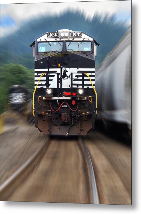 Railroad Metal Print featuring the photograph N S 8089 On The Move by Mike McGlothlen