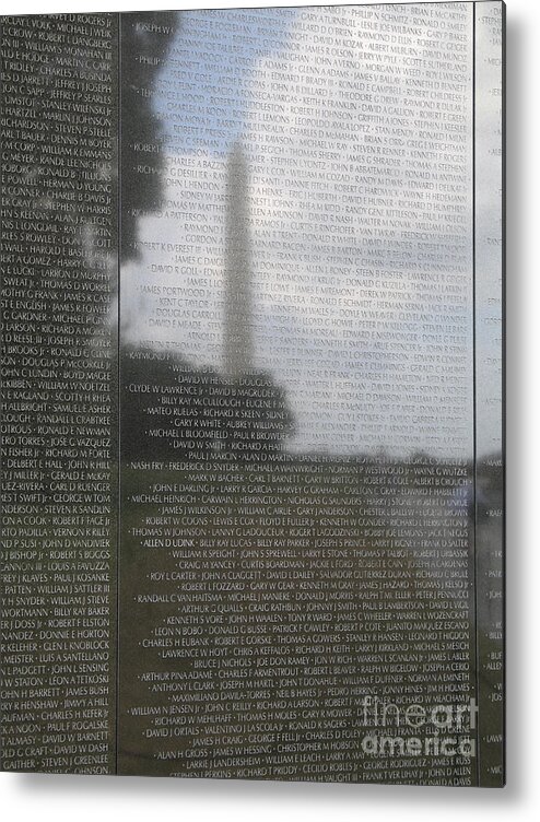 The Wall Metal Print featuring the photograph Names on The Wall at the Vietnam Veterans Memorial in Washington DC by William Kuta